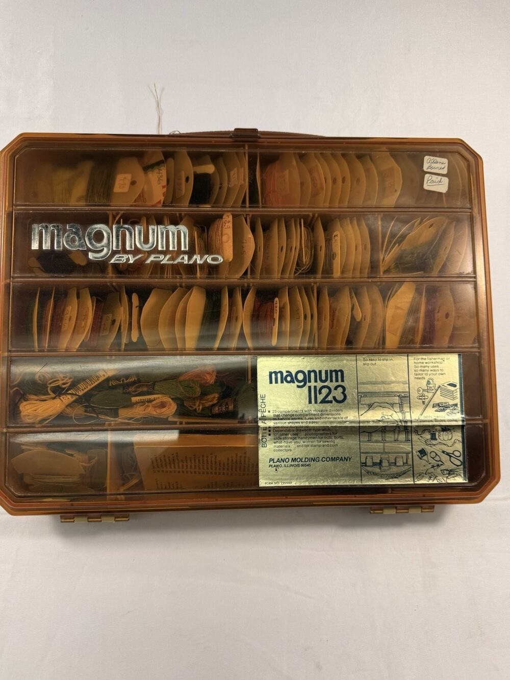 Magnum Plano Storage Box with Embroidery Cross Stitch Floss Craft Sewing